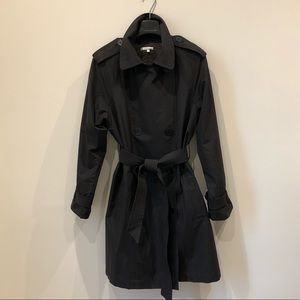 Vince double breasted black trench coat with belt